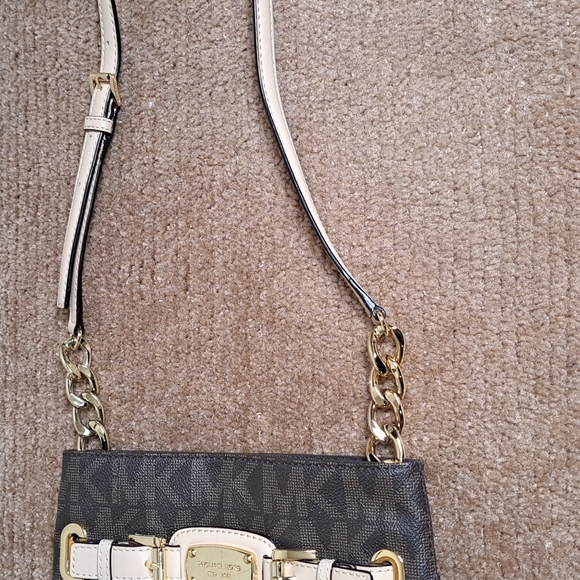 Michael Kors Hamilton Brown Crossbody Chain Shoulder bag EUC - Picture 12 of 15